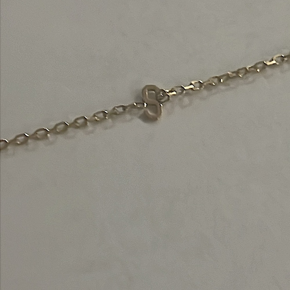 Stone and Strand “S” Gold Initial Bracelet